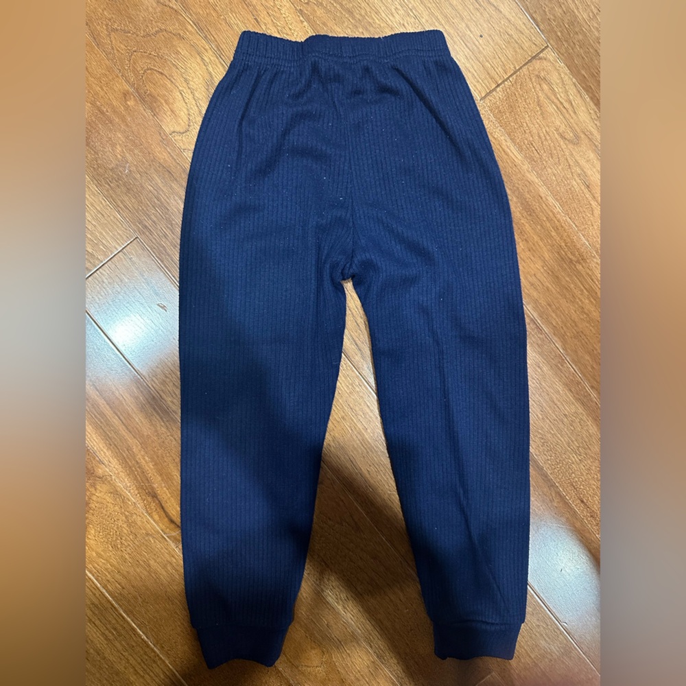 Deep Blue Ribbed Knit Pants - Picture 3 of 4